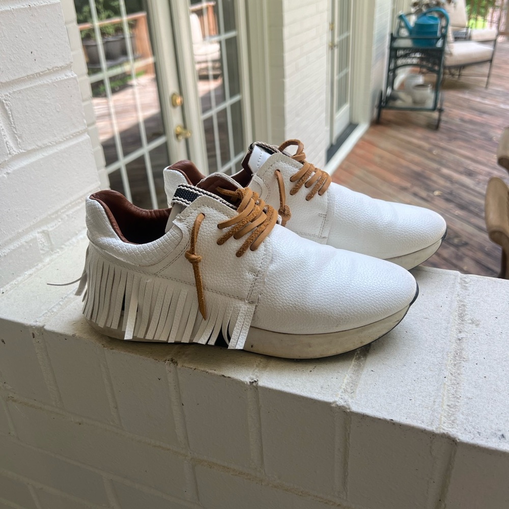 Fringe Leather Sneakers